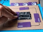 Press offcut down into place