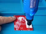  Drilling the initial 1.5mm pilot hole for the mic.