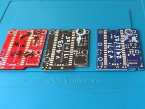 Mic hole templates. Note the mic position on the blue 3.71 board is slightly lower.