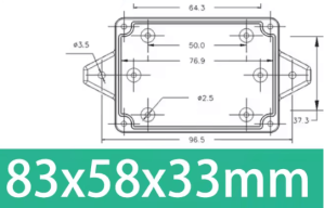 Type F with Ears - dimensions